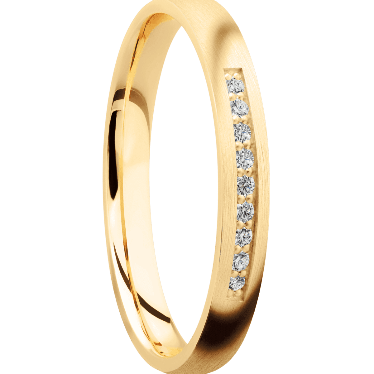 14K Yellow Gold + Satin Finish