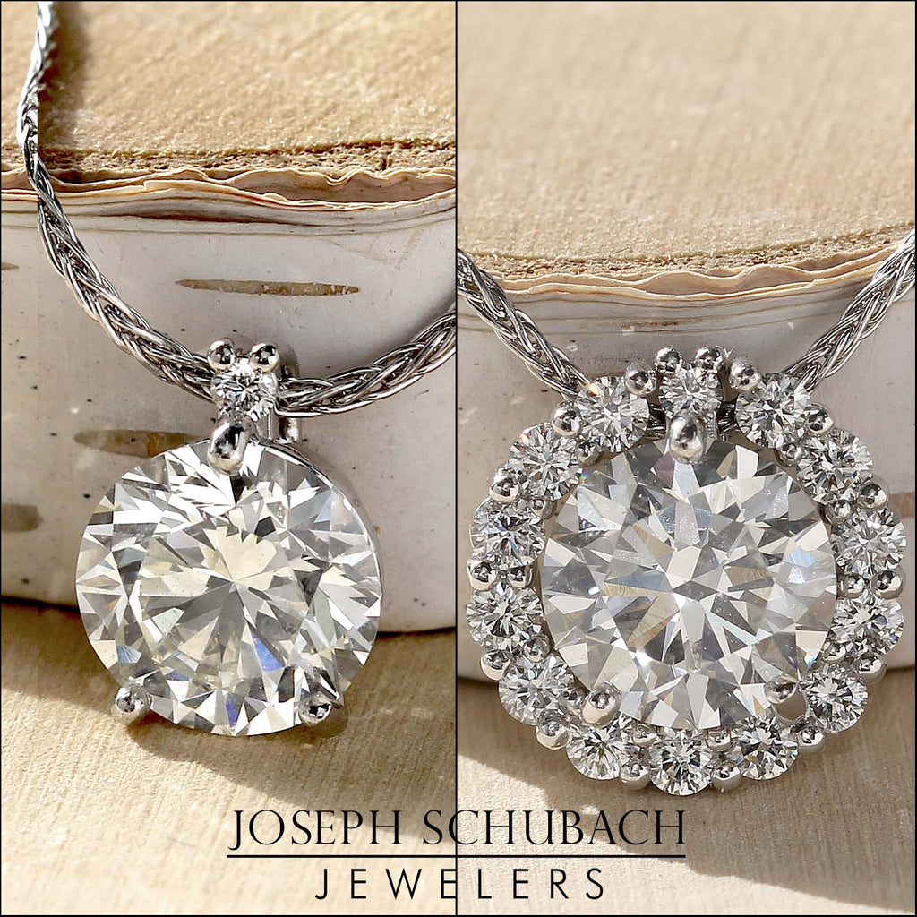 Style 104743: Convertible Solitaire/Halo Diamond Pendant