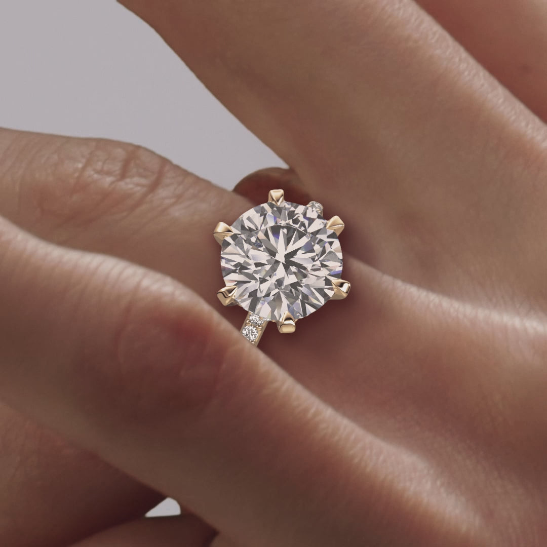 Style 104675: 6-Prong Duchess Head and Adeline Shank engagement ring with lab grown diamonds