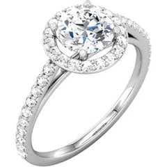 Round Halo Engagement Ring with Diamonds