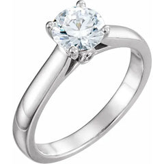 Style 102278: Round Solitaire Engagement Ring With Two Bezel Set Diamond Accents