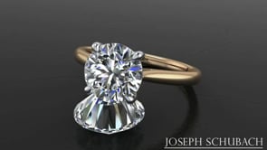 Classic Tapered Round Cathedral Solitaire Engagement Ring with Surprise Accent Diamond Style 103323