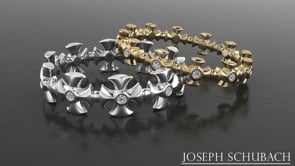 Style 103360: Maltese Cross Wedding Band With Bezel Set Round Lab Diamonds