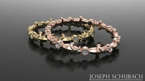 Style 103358: Fleur De Lis Wedding Band With Round Lab Diamonds