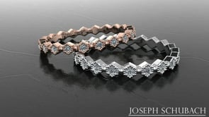 Style 103356: Hexagon Shaped Round Lab Diamond Wedding Band With Milgrained Edges