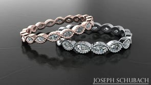 Style 103352: Bezel Set Marquise Lab Diamond Wedding Band With Milgrained Edges