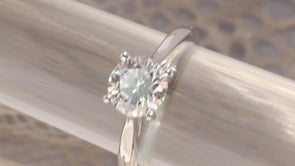 Cathedral Solitaire Engagement Ring With Lab Diamond Leaf Basket Style 103306