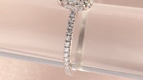 Victoria Engagement Ring for Oval Center with Lab Diamond Pavé Diamond Band and Under Bezel Style 103342