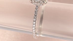 Style 103342: The Victoria Engagement Ring for Oval Center with Pavé Diamond Band and Under Bezel