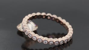 Style 103370: Milgrained bezel set round lab diamond eternity band, approx .28ct t.w., 2.3mm wide