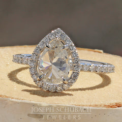 Style 104614: Apex Set Pear Shape Halo Diamond Engagement Ring