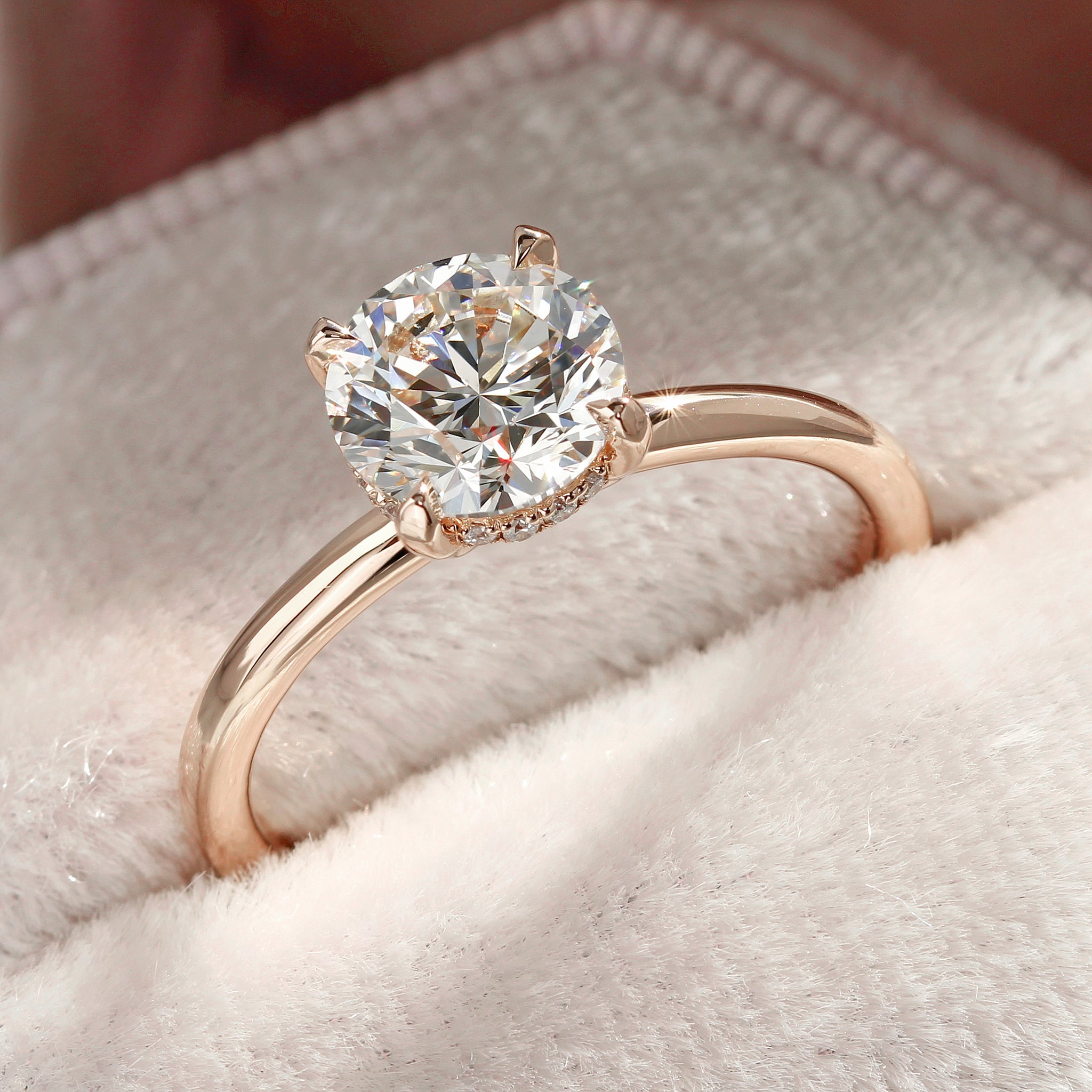 Round Duchess Engagement Ring with Petite Pavé Under Bezel – Joseph  Schubach Jewelers