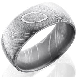 Style 103799: Damascus Steel 10mm Domed Band
