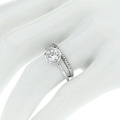 Style 10366-7.5mm: Delicate Round Bezel Set Engagement Ring