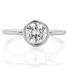 Style 10366-7.5mm: Delicate Round Bezel Set Engagement Ring