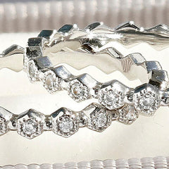 Style 103356: Hexagon Shaped Round Diamond Wedding Band With Milgrained Edges