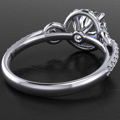 Ribbon Engagement Ring With A Pavé Set Lab Diamond Halo And Band Style 103316