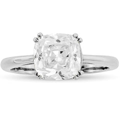 Style 102784: Low Profile Cushion Cathedral Engagement Ring With A Double Claw Prong Basket Head