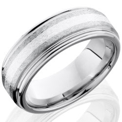 Style 103764: Cobalt Chrome 8mm Flat Band with Rounded Edges and 2mm SS