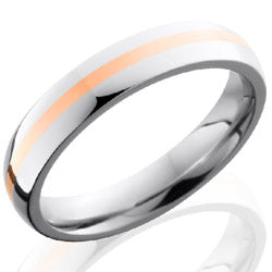 Style 103634: Cobalt Chrome 4mm Domed Band with 1mm of 14KR