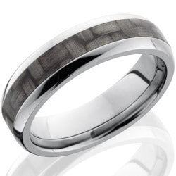 Style 103594: Titanium 6mm Domed Band with 3mm of Carbon Fiber