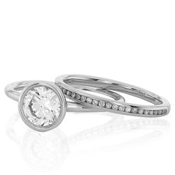 Style 10366-7.5mm: Delicate Round Bezel Set Engagement Ring