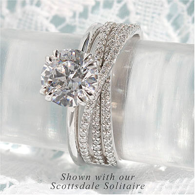 Style 103368: Three row lab diamond bridge wedding band