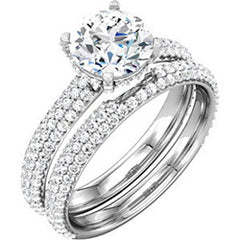 Four Prong Engagement Ring with Diamonds