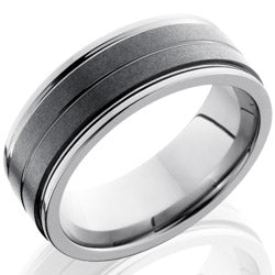 Style 103860: Ceramic and Tungsten 8mm Flat Band