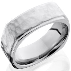 Style 103750: Cobalt Chrome 8mm Flat, Square Band with Grooved Edges