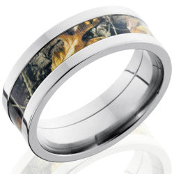 Style 103623: Titanium 8mm Flat Band with 4mm of Realtree AP Camo