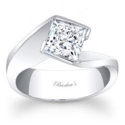 Style 102723: Barkev's Vintage Bypass Princess Cut Solitaire Engagement Ring With A Modern Twist