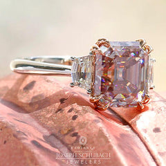Style 103394: Three Stone Ring with Antique Asscher and Eldorado Side Stones