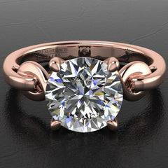 Style 103315: Ribbon Design Engagement Ring With A Surprise Rose Cut Diamond