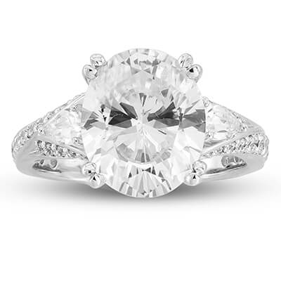 Oval, pear and round lab diamond engagement ring Style 103301