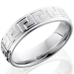 Style 103658: Cobalt Chrome 6mm Flat Band with Grooved Edges