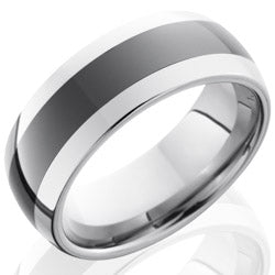 Style 103855: Ceramic and Tungsten 8mm Domed Band