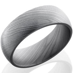 Style 103815: Damascus Steel 8mm Domed Band