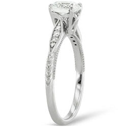 Style 103202: Vintage Style Engraved Engagement Ring With