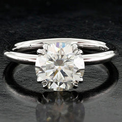 Style 102777: Round Ballerina Solitaire Engagement Ring With Double Claw Prongs