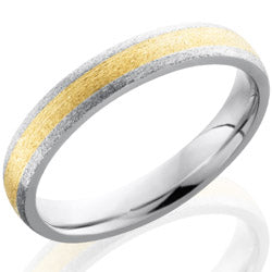 Style 103635: Cobalt Chrome 4mm Domed Band with 2mm of 14KY