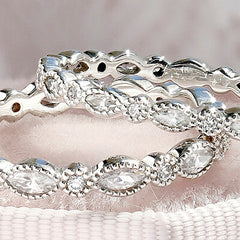 Style 103350: Bezel Set Marquise And Round Lab Diamond Wedding Band With Milgrain Edges