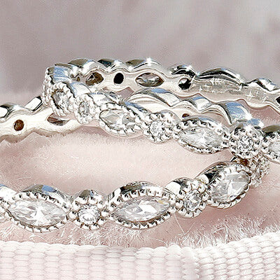 Style 103350: Bezel Set Marquise And Round Lab Diamond Wedding Band With Milgrain Edges