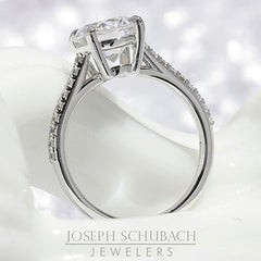 Style 103386: Lucia Cathedral Engagement Ring with Diamond Band