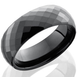 Style 103797: Ceramic 6mm Domed Band with Beveled Edges and Facets