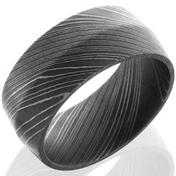 Style 103801: Damascus Steel 10mm Peaked Band