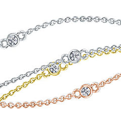 Style 101998: Bezel Set Diamond Station Necklace