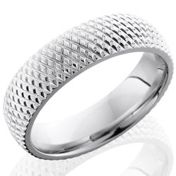 Style 103655: Cobalt Chrome 6mm Domed Band with Knurl Pattern