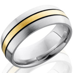 Style 103715: Cobalt Chrome 8mm Domed Band with 2mm 14KY