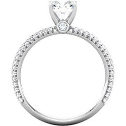 Three Row Diamond Engagement Ring (Style 102234)